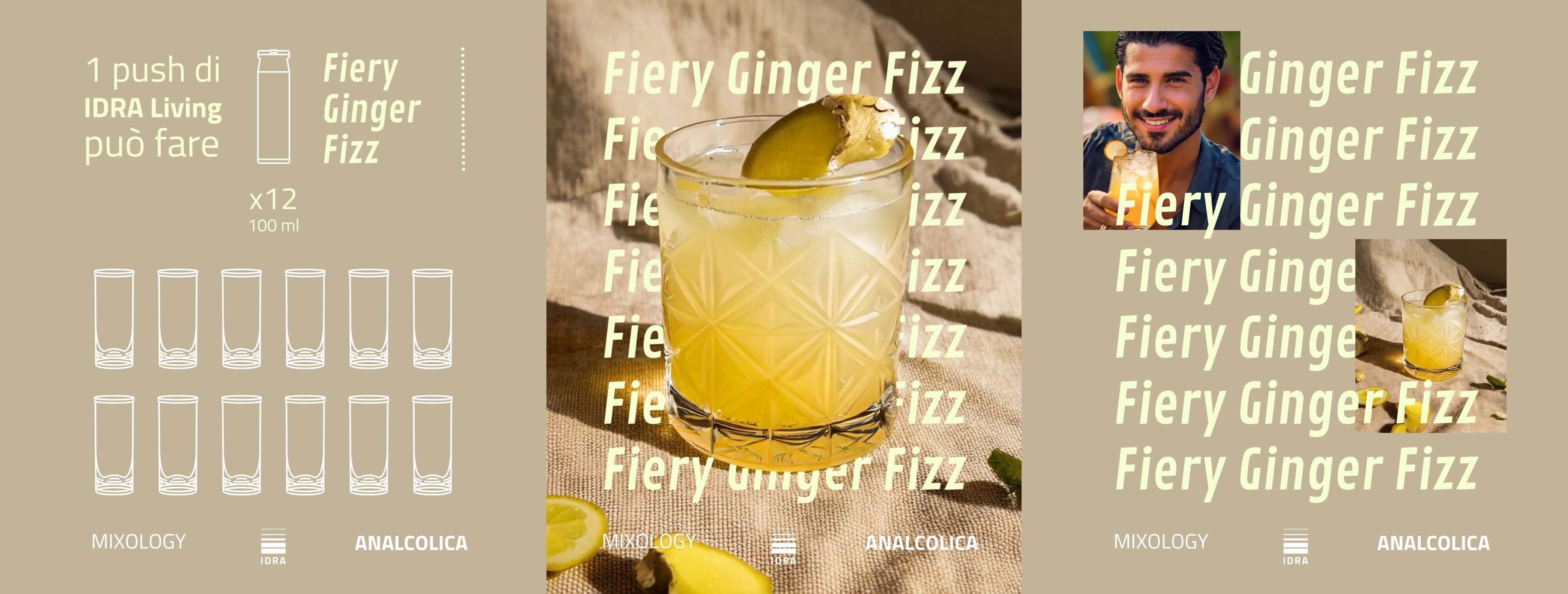 Fiery Ginger Fizz cocktail - Bicchiere con drink al ginger