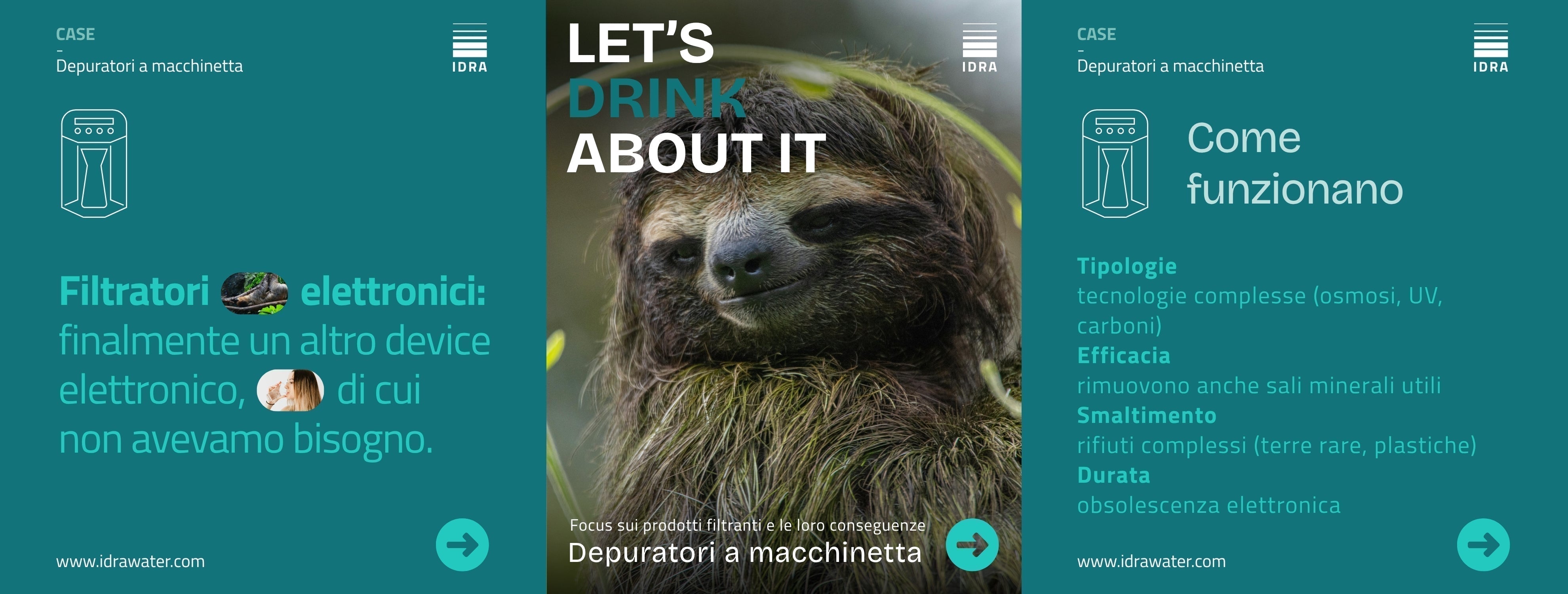 LET'S DRINK ABOUT IT - Copertina con tema dell'articolo: Bradipo pigmeo di Panama e filtratori elettronici