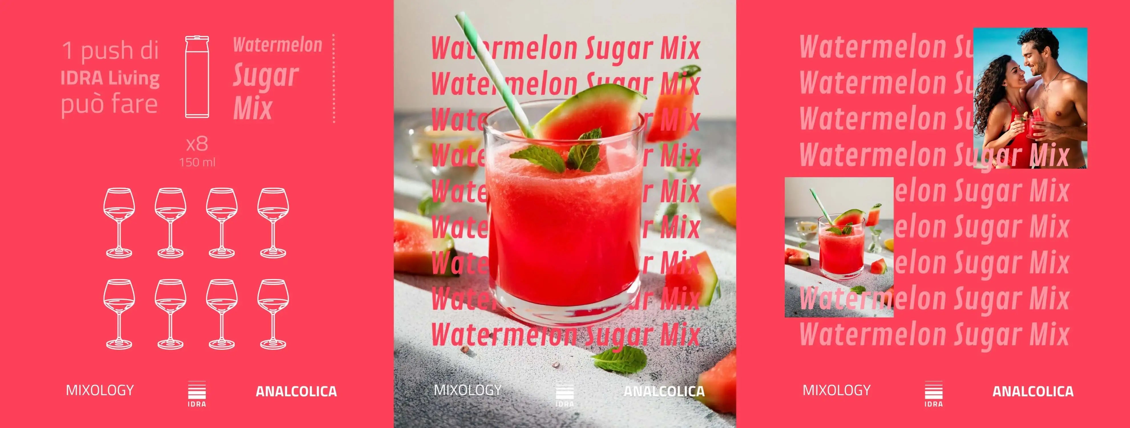 Watermelon Sugar Mix - Bicchiere con drink all'anguria
